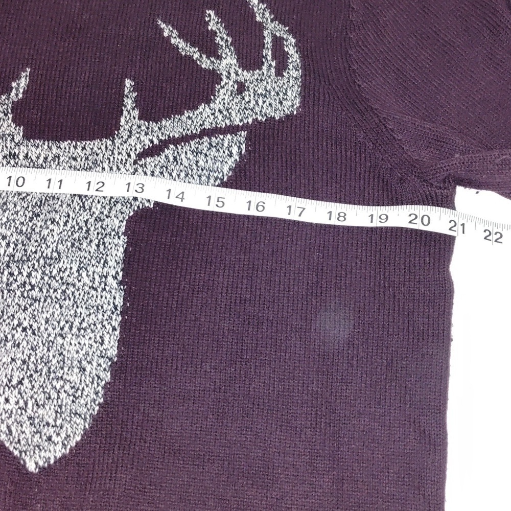 Urban Pipeline Men's Deer Knit Sweater Medium Burgundy Cotton Blend - Picture 5 of 9